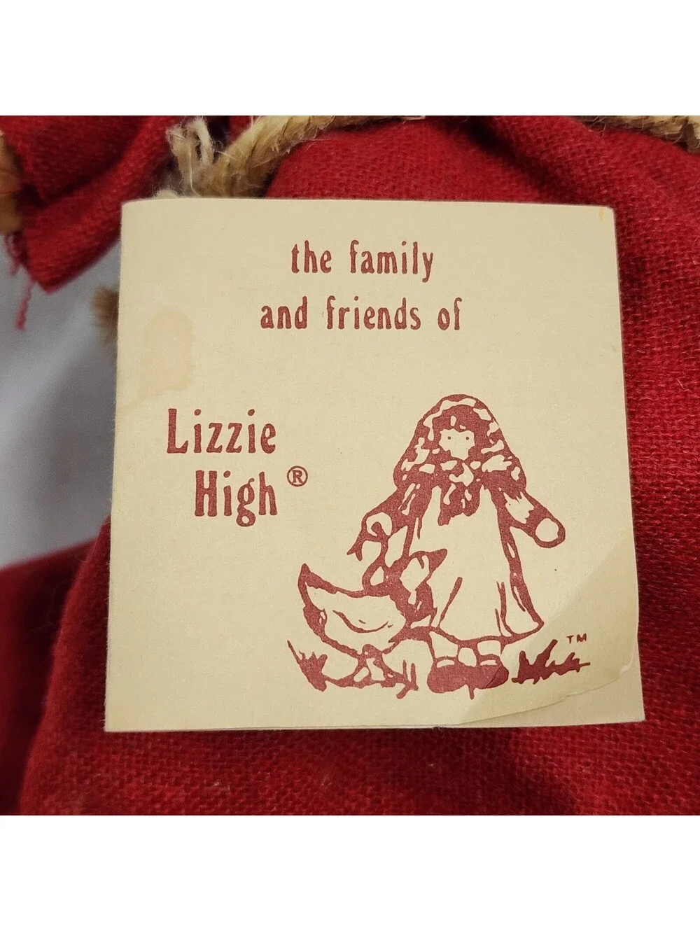 Lizzie High Folk Doll Sitting Santa Claus Red Handcrafted 1987 Ladie Friends 9